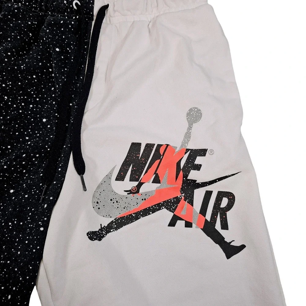 Jordan Jumpman Classics Fleece‎ Shorts Mens Medium White Black Split CK2854-100